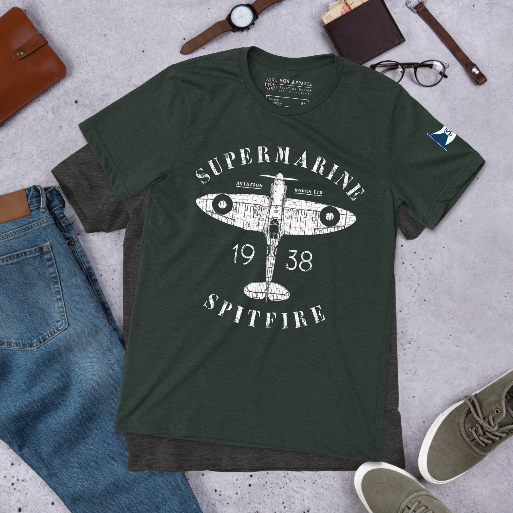 Supermarine Spitfire Mk. 1 - Heritage 1938 T-Shirt — 909 Apparel®
